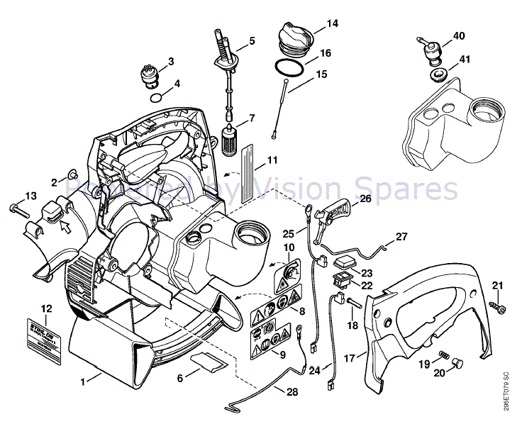 Stihl BG 55-Z Blower (BG55-Z) Parts Diagram, Fan housing inside BG 45