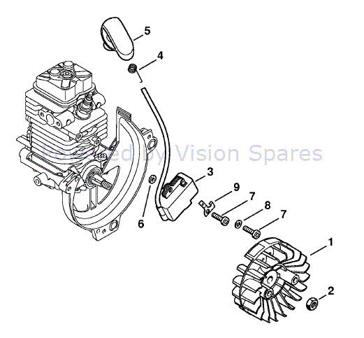 Stihl KM Engine (KM130) Parts Diagram, Ignition system