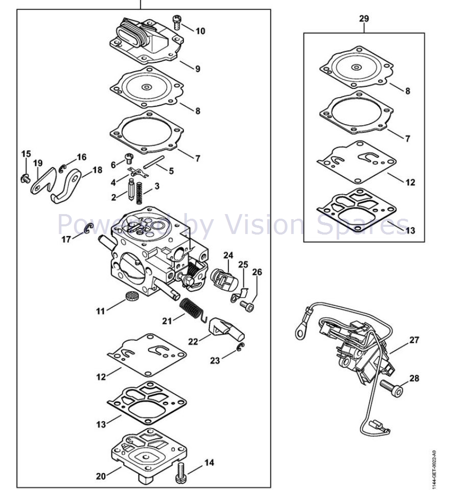Stihl MS 661 CHAINSAW (MS 661 C-M) Parts Diagram, Carburettor WJ-140