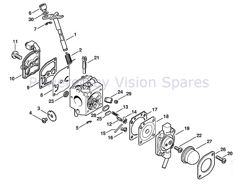 gegevens drijvend lager Stihl SH 85 Blow-Vac (SH85-Z) Parts Diagram, Carburetor C1Q-S50