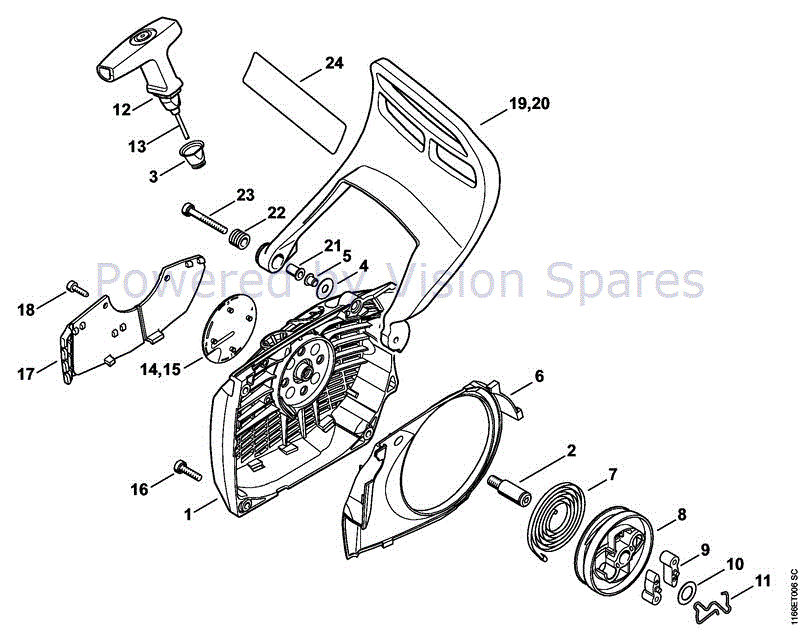 Stihl MS 661 CHAINSAW (MS 661) Parts Diagram, MS661-H STARTER