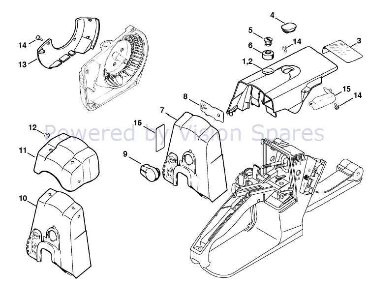 Stihl MS 260 Chainsaw (MS260 Z) Parts Diagram, Shroud