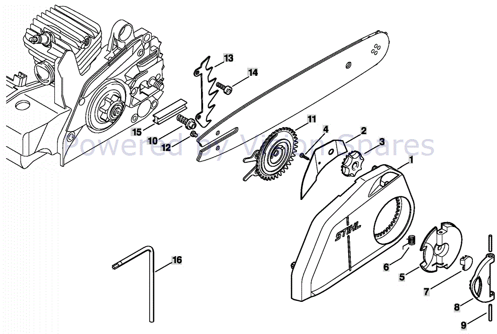 Stihl Ms 230 Chainsaw Ms230c Parts Diagram Quick Chain Tensioner