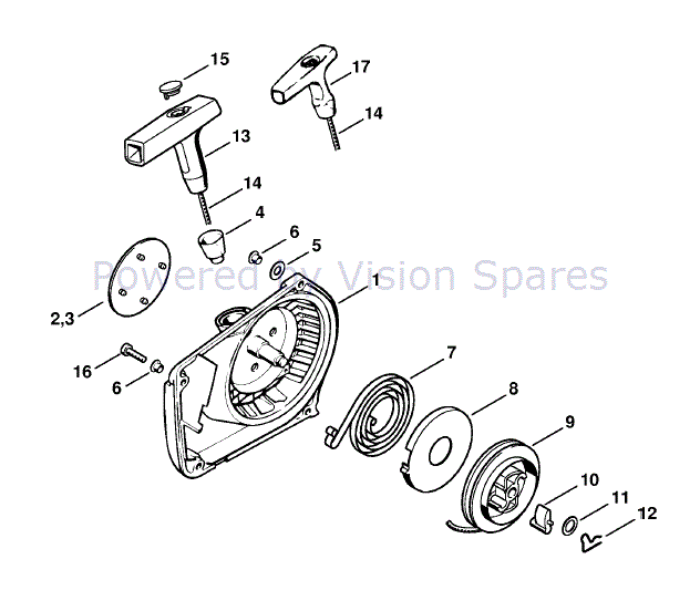 ばっちゃんページ Stihl MS 260 Chainsaw (MS260 Z) Parts Diagram, Rewind Starter