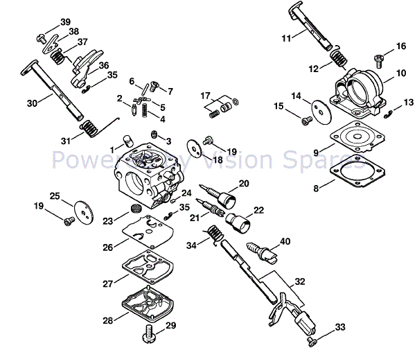 さー　ページ Stihl MS 171 Chainsaw (MS171Z) Parts Diagram, Carburetor C1Q-S123B