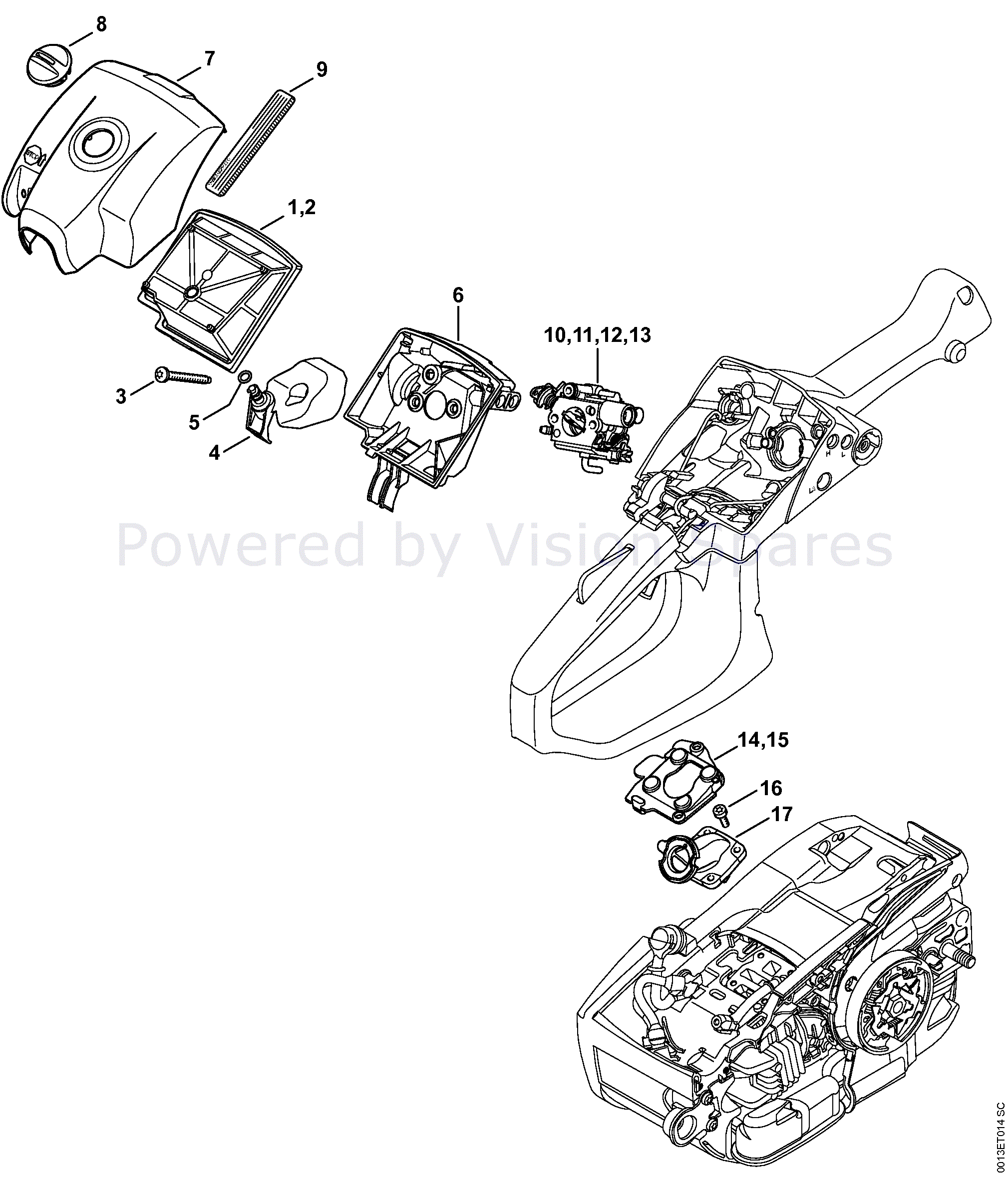 Stihl Ms 1 Chainsaw Ms1 2 Mix Parts Diagram Air Filter