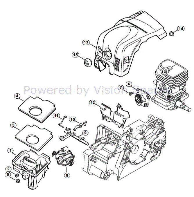 Stihl MS 170 Chainsaw (MS170 2-MIX) Parts Diagram, Air Filter Parts