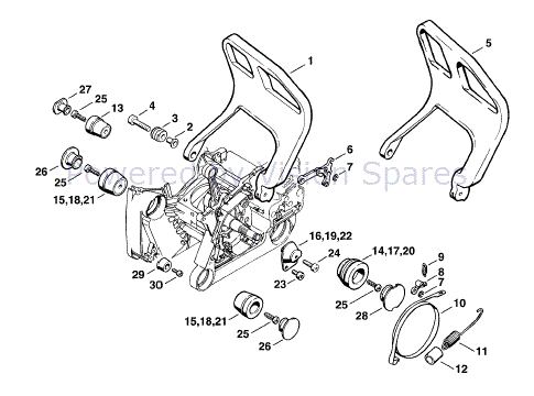 Stihl MS 660 Chainsaw (MS660) Parts Diagram, AV system