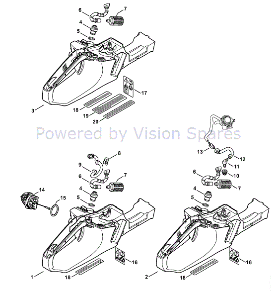 Stihl MS 261 Chainsaw (MS261) Parts Diagram, Tank Housing