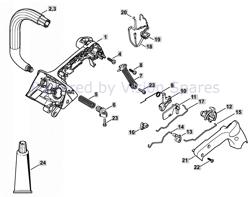 STIHL OEM Handle Housing – Fits MS201T Chainsaw – Genuine Part # 1145 790 1016