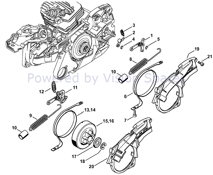 Stihl MS 261 Chainsaw (MS261 CQZ) Parts Diagram, Chain Brake