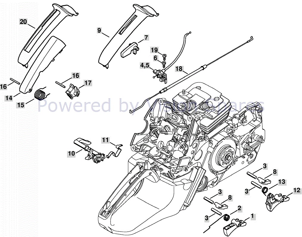 Stihl MS 441 Chainsaw (MS441 C) Parts Diagram, Throttle Control