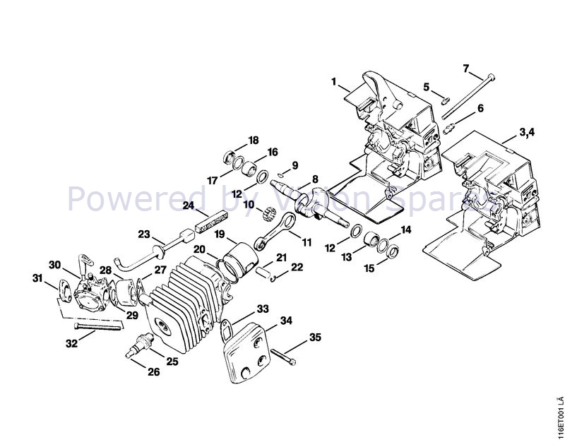 Stihl 015 Chainsaw (015AV) Parts Diagram, Crankcase