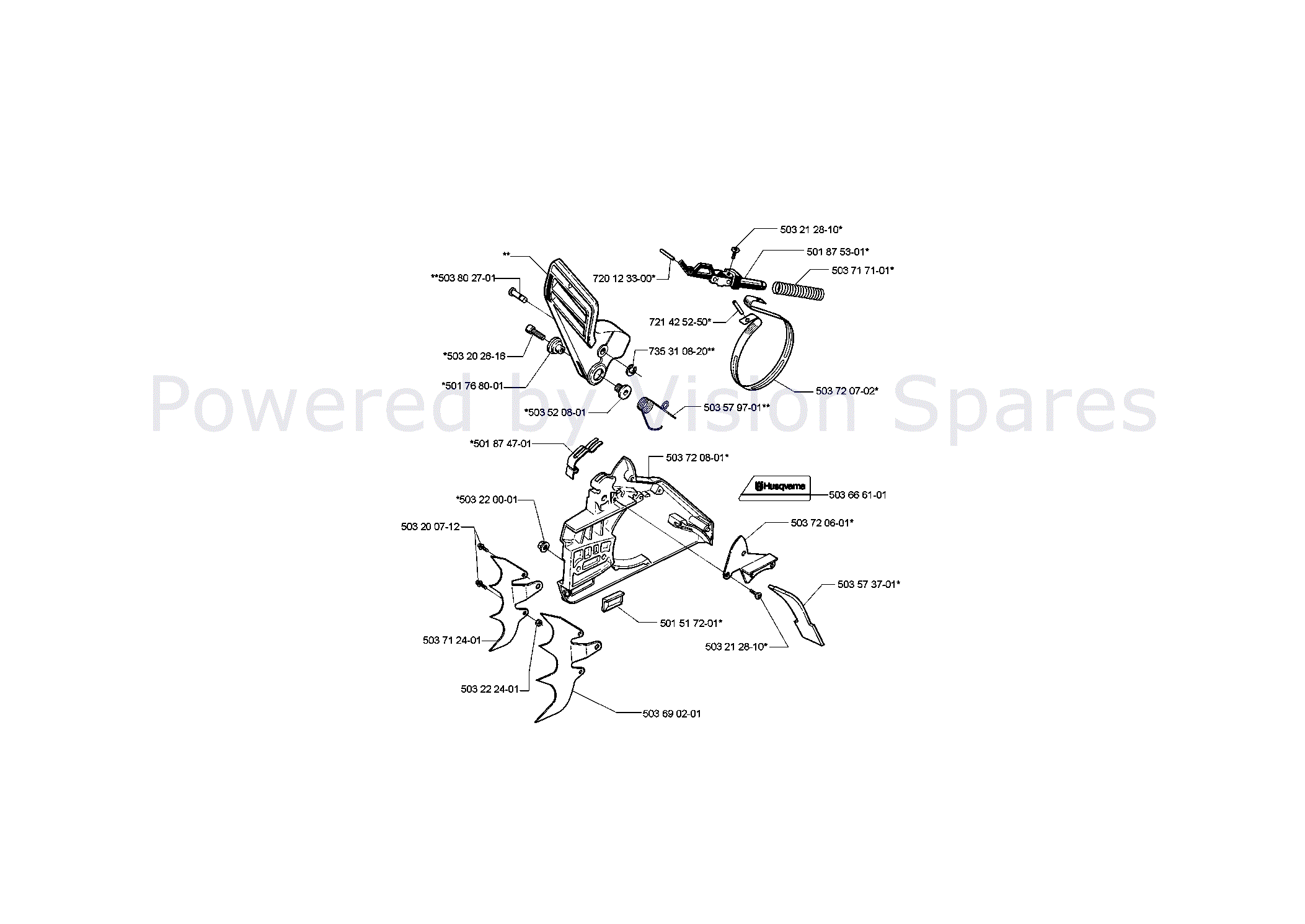 Husqvarna 395XP Chainsaw (2003) Parts Diagram, Page 1