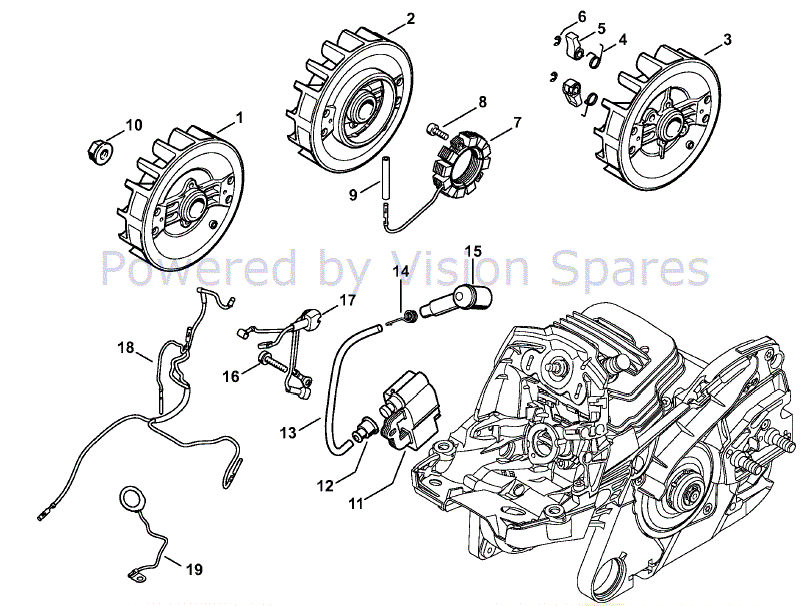 Stihl MS 261 Chainsaw (MS261 C) Parts Diagram, Ignition system