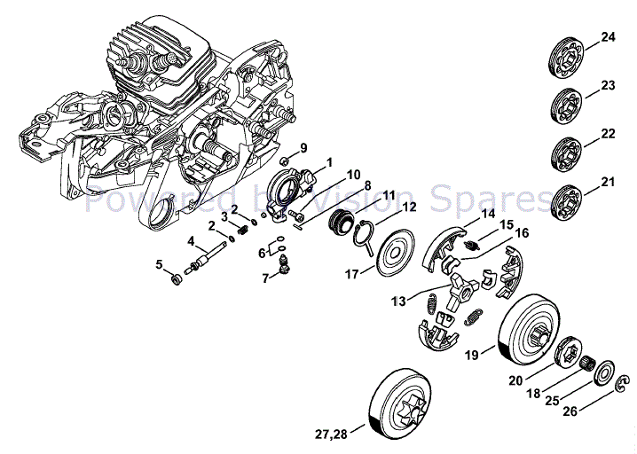 Stihl MS 261 Chainsaw (MS261 CQZ) Parts Diagram, Oil Pump