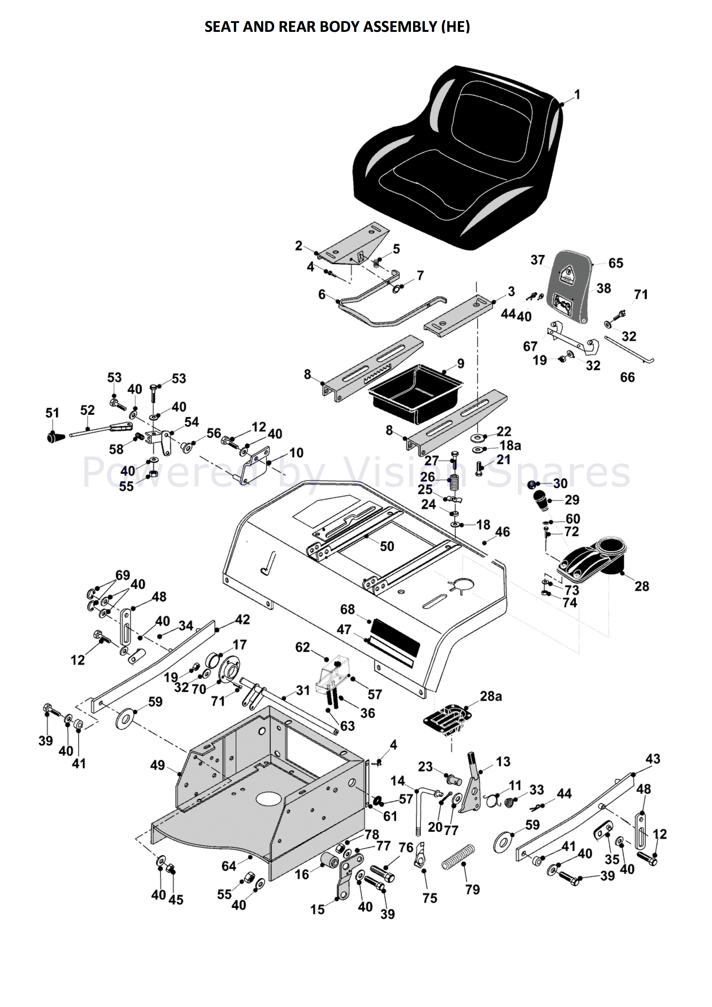 Countax C Series Honda Lawn Tractor 4wd 2006 2008 2006 2008 Parts Diagram Seat And Rear Body Assembly He