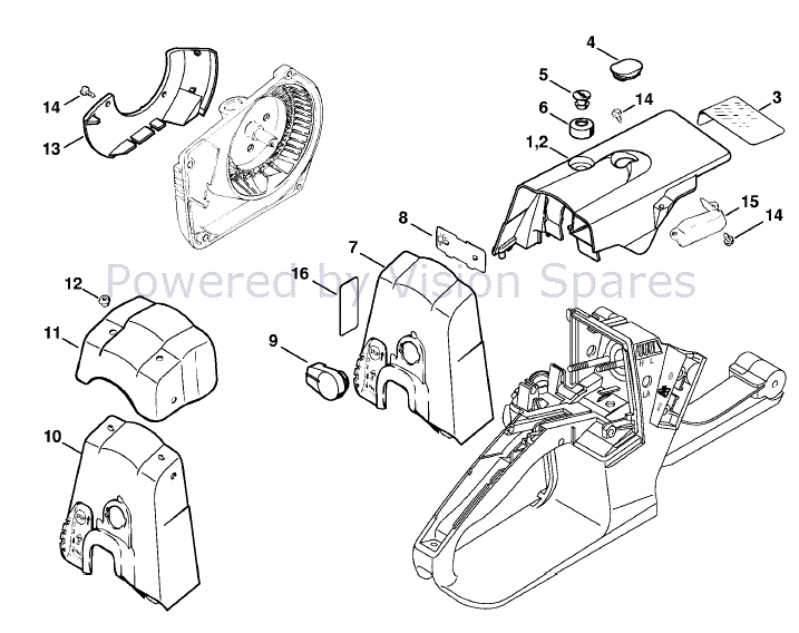 Stihl MS 260 Chainsaw (MS260 Z Pro) Parts Diagram, Shroud