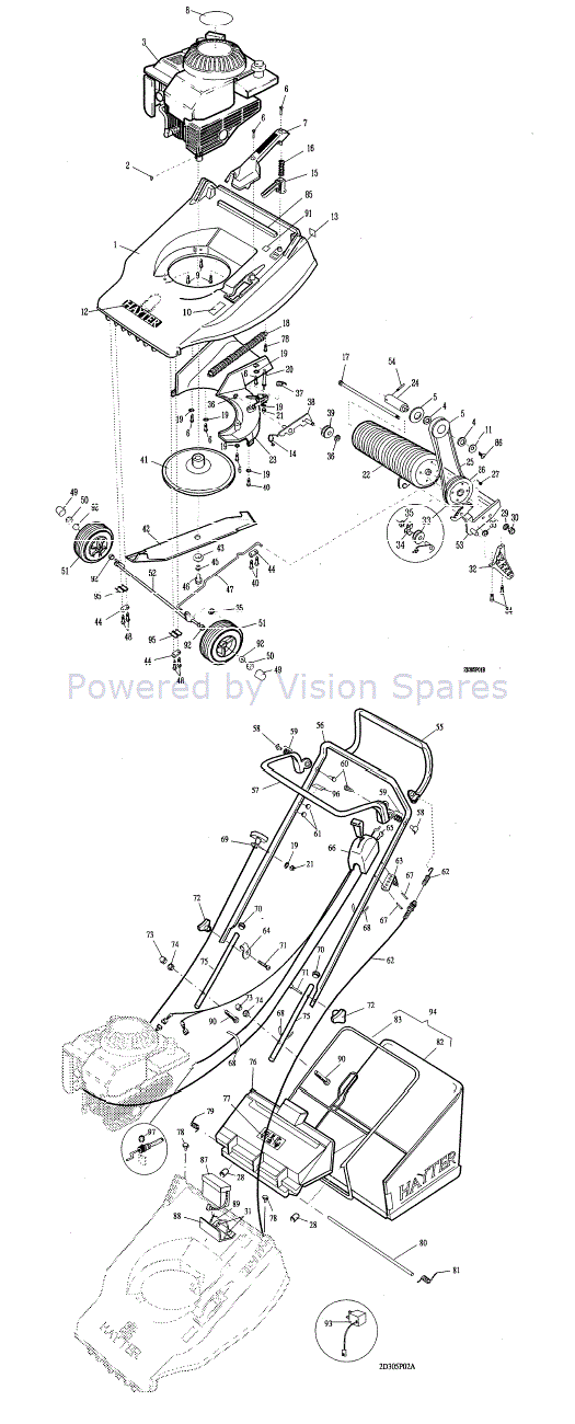 Hayter Harrier 41 305 Lawnmower 305R 306R 307R Parts Diagram Mainframe Diagram