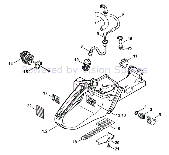 Stihl MS 441 Chainsaw (MS441 C-MRZ) Parts Diagram, Tank Housing