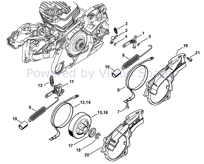 Stihl MS 261 Chainsaw (MS261 VWZ) Parts Diagram, Chain Brake