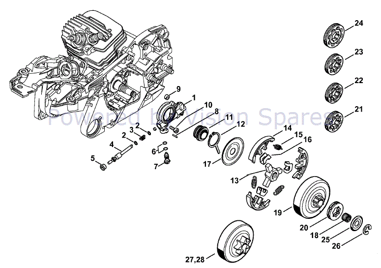 【専用ページ】 Stihl MS 261 Chainsaw (MS261 Z) Parts Diagram, Oil Pump