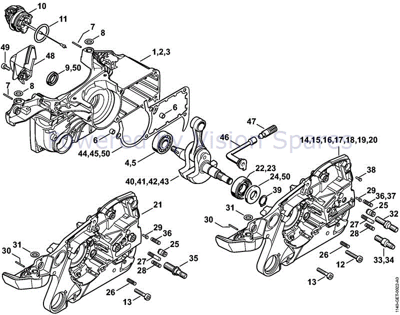 Stihl MS 362 Chainsaw (MS 362 RVWZ) Parts Diagram, MS362RVWZ-A