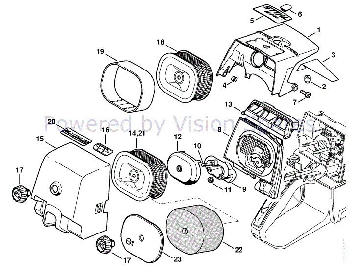 Stihl MS 460 Chainsaw (MS460 D) Parts Diagram, Shroud