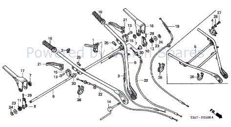 その他 HONDA F720 Honda F720 Large Tiller (with tines) (F720-DAE1) Parts Diagram