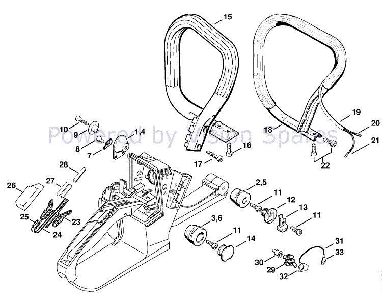 Stihl MS 260 Chainsaw (MS260 Z) Parts Diagram, AV System