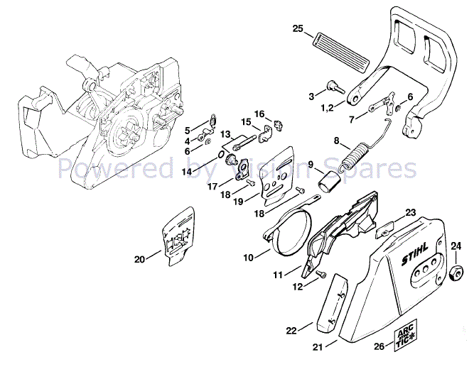 Stihl MS 260 Chainsaw (MS260 VWZ Arctic) Parts Diagram, Chain Brake
