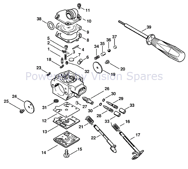 Stihl MS 341 Chainsaw (MS341 Z) Parts Diagram, Carburetor HD-35A
