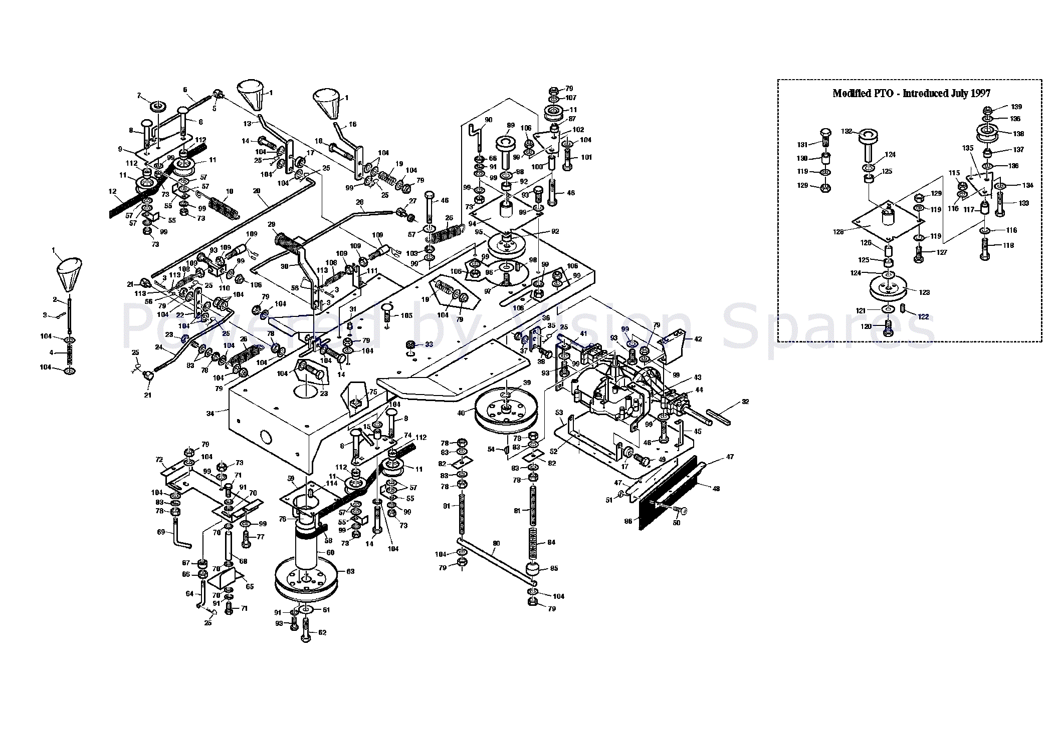 The following parts are available to buy for your S1600 36" Tractor Westwood tractors