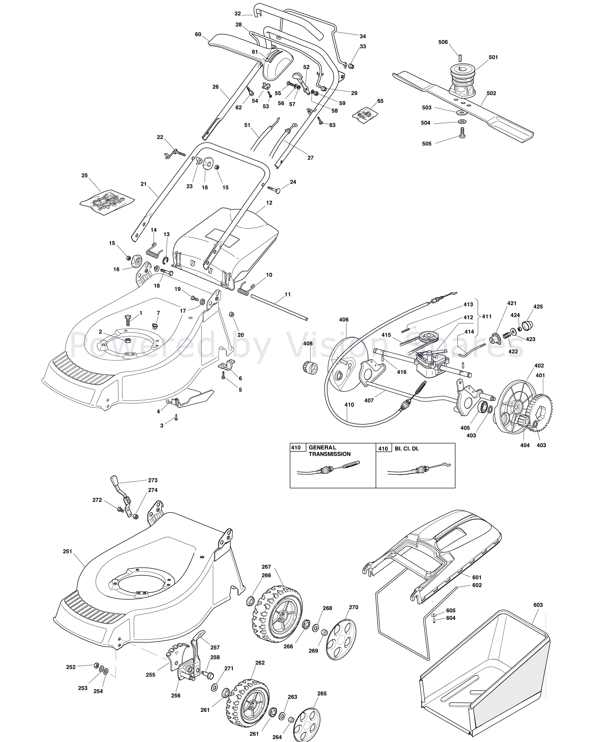 Online part diagram for SP535 Mountfield Petrol Rotary Mowers