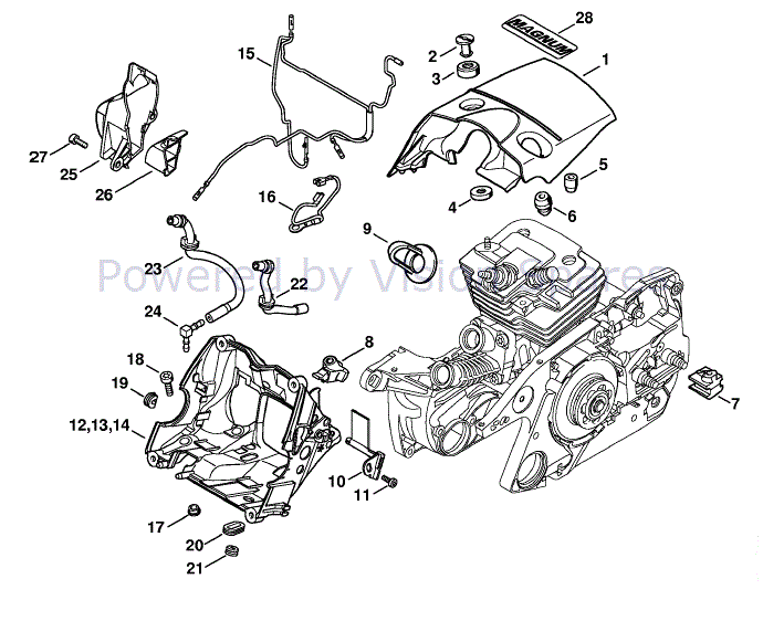 Stihl MS 441 Chainsaw (MS441 C-QZ) Parts Diagram, Shroud