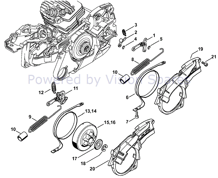 Stihl MS 261 Chainsaw (MS261 CQ) Parts Diagram, Chain Brake