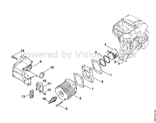 Stihl 009 Chainsaw 009lq Parts Diagram B Cylinder