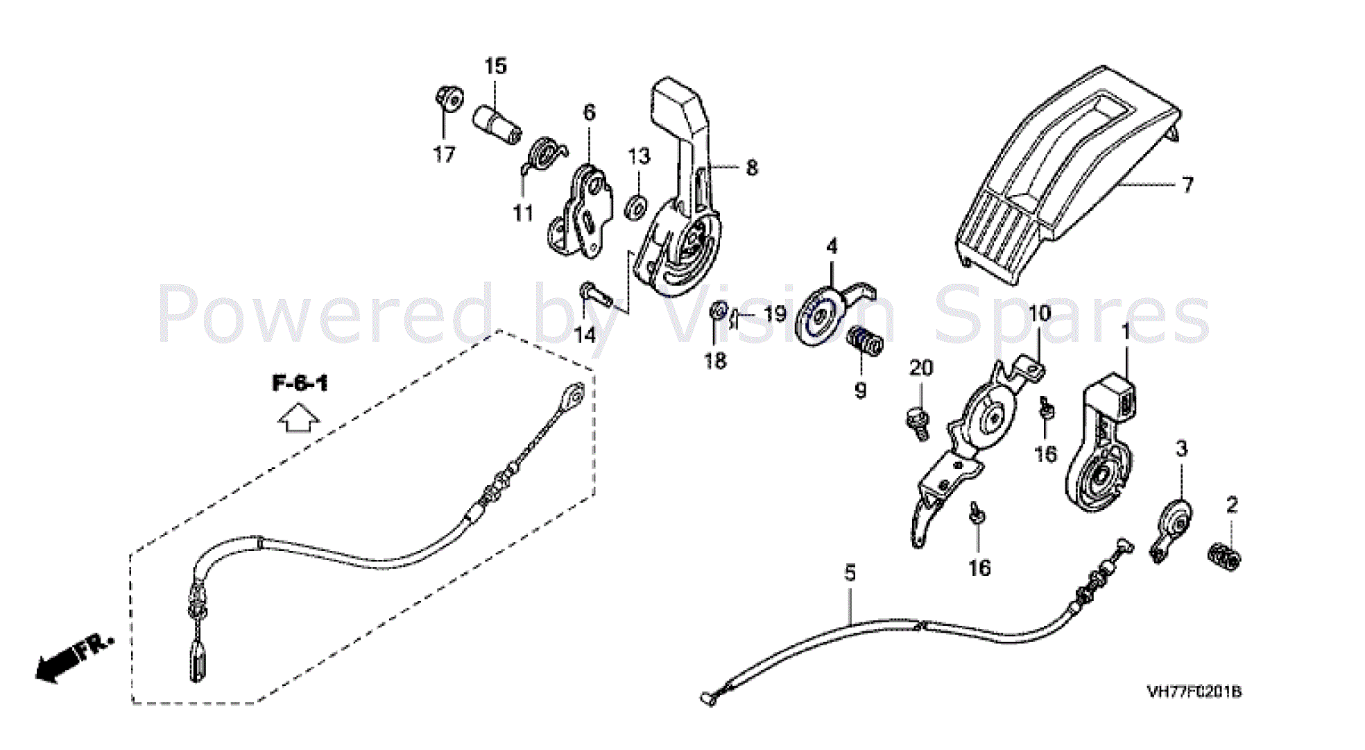 Honda HRX537 HXE (HRX537C1-HXE-MAGA) Parts Diagram, THROTTLE