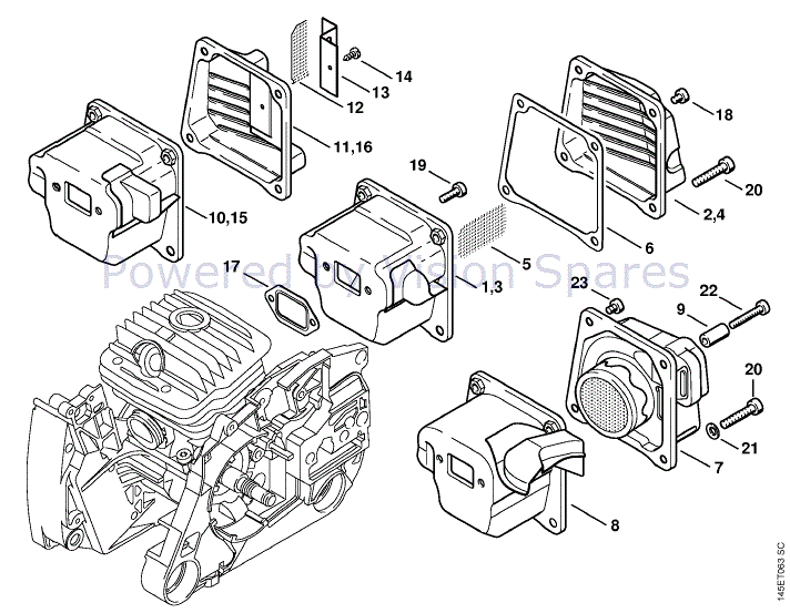 Stihl MS 460 Chainsaw (MS460 RZ Magnum) Parts Diagram, Muffler