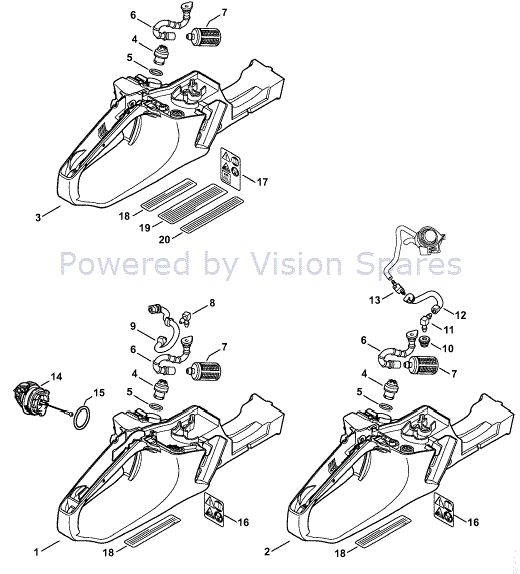 Stihl MS 261 Chainsaw (MS261 CQZ) Parts Diagram, Tank Housing