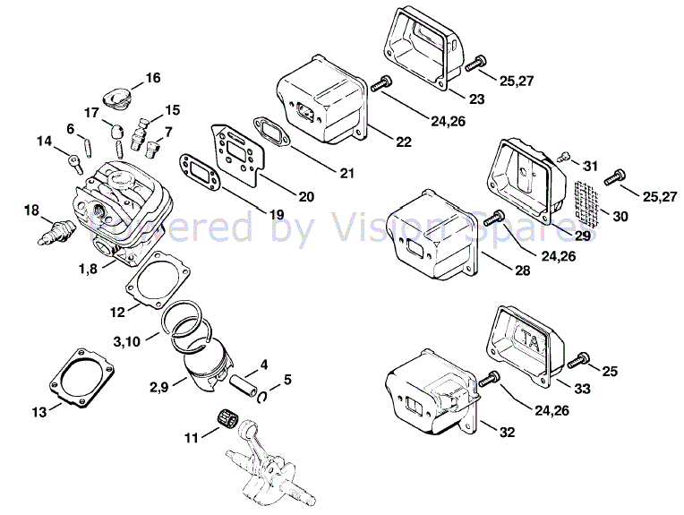 Stihl MS 260 Chainsaw (MS260 Z) Parts Diagram, Cylinder
