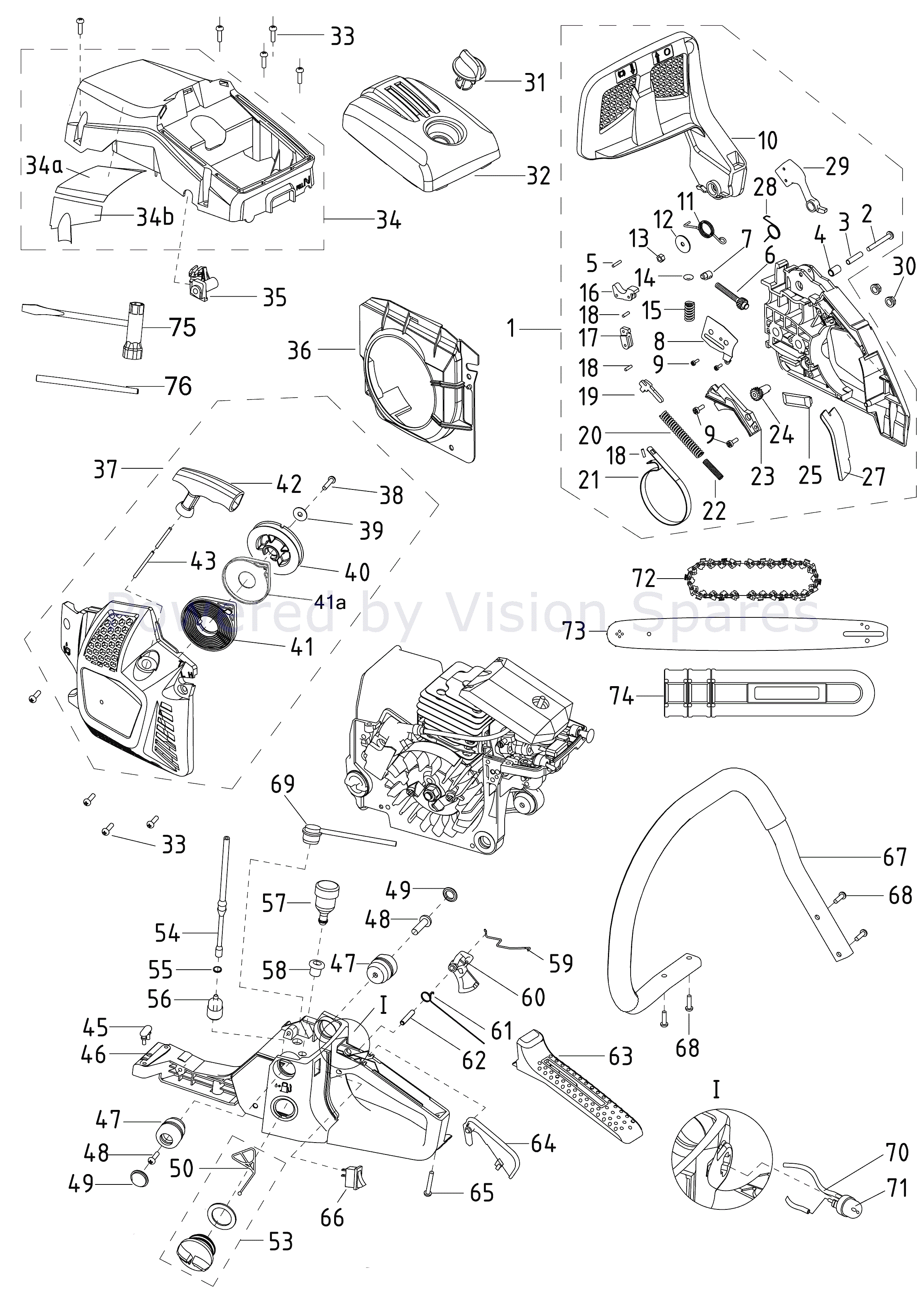 Mitox 56CS-PRO Chainsaw (56CS-PRO Chainsaw) Parts Diagram, BODY
