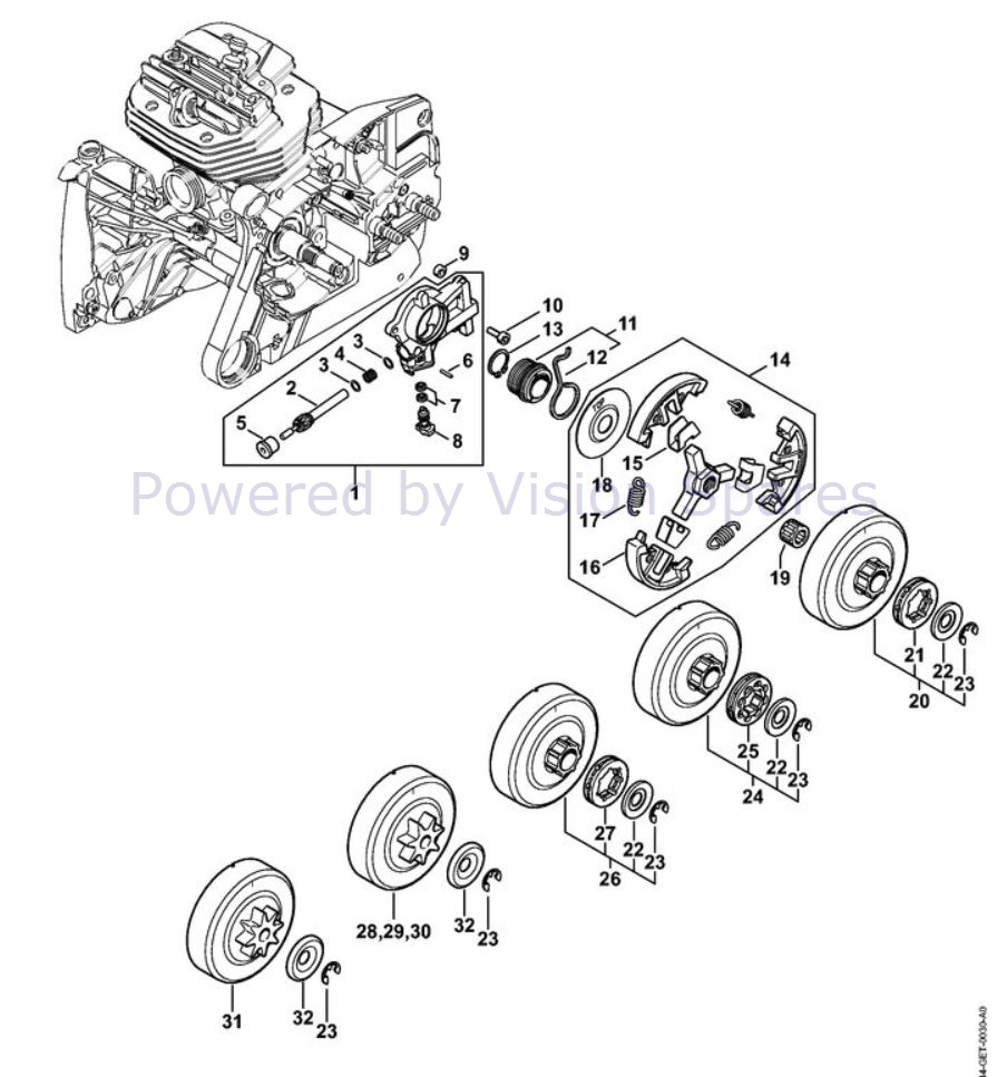 Stihl MS 661 CHAINSAW (MS 661 C-M) Parts Diagram, Oil Pump, Clutch