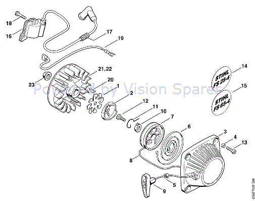 Stihl FS 25-4 Brushcutter (FS25-4) Parts Diagram, C-Rewind starter