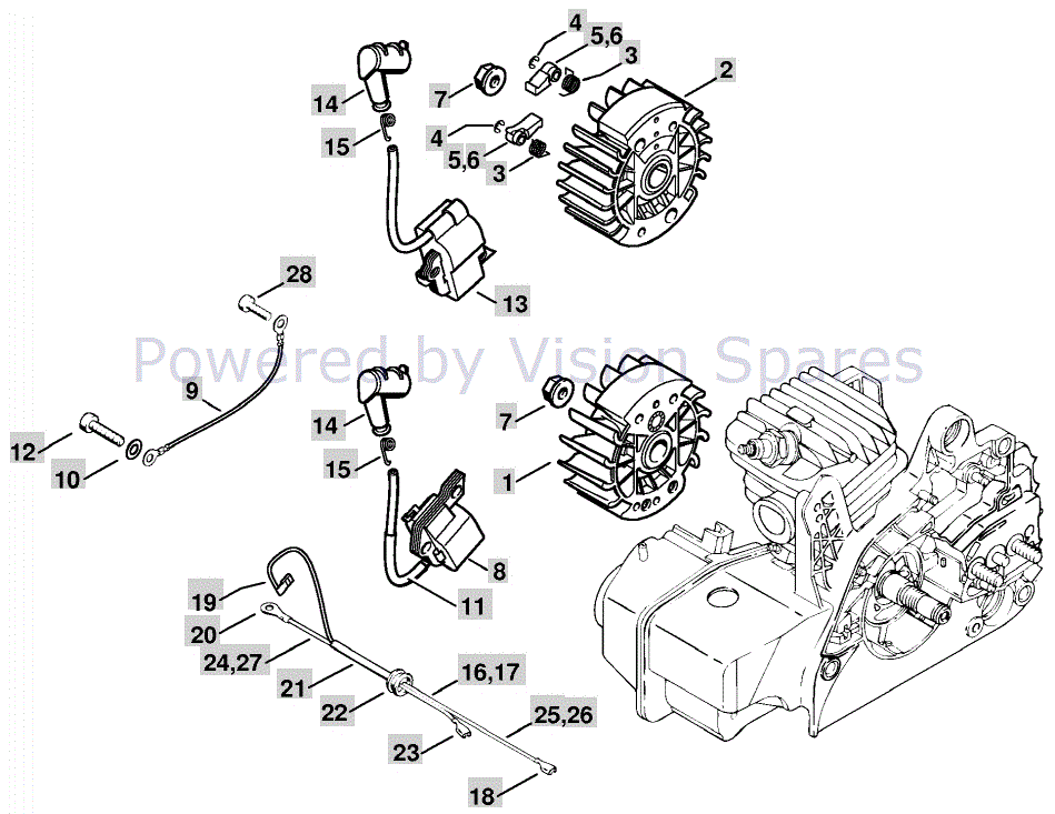Stihl Ms 230 Chainsaw Ms230c Parts Diagram Ignition System