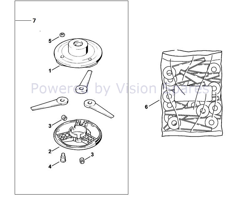STIHL PolyCut blade head exploded view