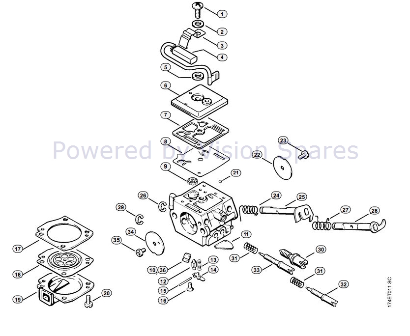Stihl 036 Chainsaw (036WVH) Parts Diagram, Carburetor C3A-S27D