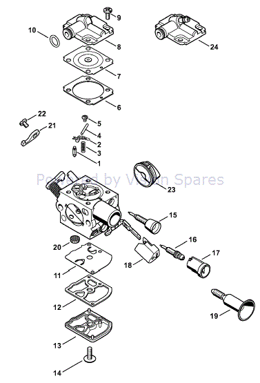 Stihl MS 271 Chainsaw (MS271 Z) Parts Diagram, Carburetor C1Q-S181A
