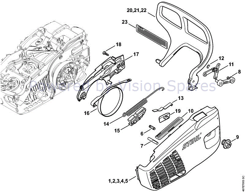 ワミレスまとめ Stihl MS 193 CHAINSAW (MS 193 T-Z) Parts Diagram, MS193TZ-D
