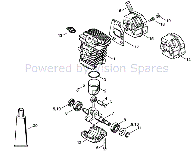Stihl MS 171 Chainsaw (MS171Z) Parts Diagram, Cylinder